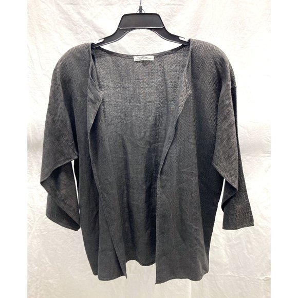 Zoran Linen Herringbone Light Open Jacket One Size - Picture 1 of 4